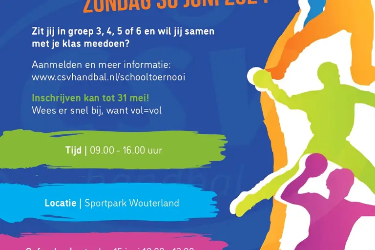 flyer schoolhandbaltoernooi bij csv