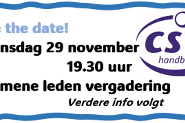 Save the date! Woensdag 29 november 19:30 Algemene ledenvergadering - Verdere info volgt.